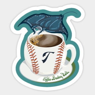 Coffee Breaking Ball Manta Ray withT! Sticker